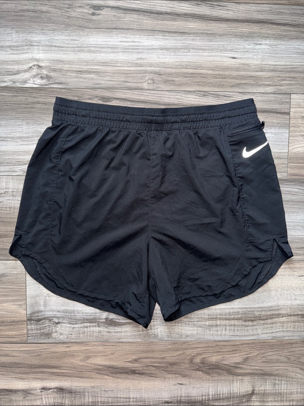 Nike Black Women's Athletic Shorts with White Swoosh
